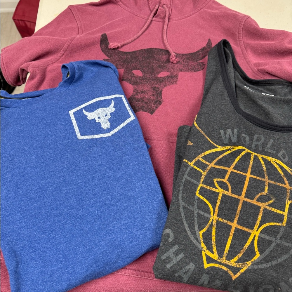 Lot of 3!! Men’s Under Armour Proect Rock Bundle, size Small
